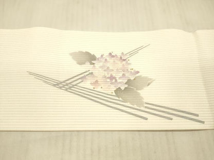 平和屋着物＊夏物 九寸名古屋帯 紫陽花 金彩 正絹 逸品 DAAX8945cm