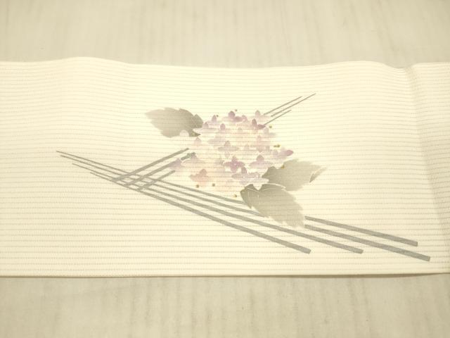 平和屋着物＊夏物 九寸名古屋帯 紫陽花 金彩 正絹 逸品 DAAX8945cm