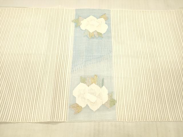 平和屋着物＊夏物 絽綴れ 八寸名古屋帯 草花文 金銀糸 正絹 逸品 DAAX8946cm