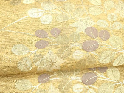 平和屋着物＊夏物 六通柄袋帯 草葉文 金糸 正絹 逸品 DAAX8949cm