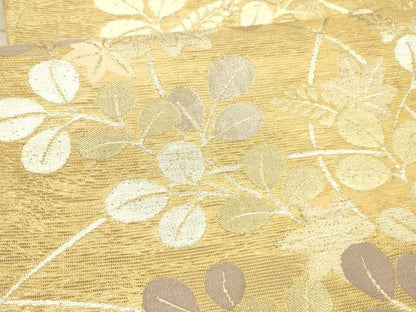 平和屋着物＊夏物 六通柄袋帯 草葉文 金糸 正絹 逸品 DAAX8949cm