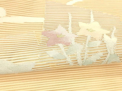 平和屋着物＊夏物 絽綴れ 太鼓柄袋帯 草花文 金銀糸 正絹 逸品 DAAX8951cm