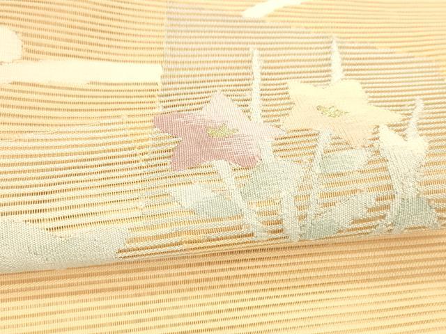 平和屋着物＊夏物 絽綴れ 太鼓柄袋帯 草花文 金銀糸 正絹 逸品 DAAX8951cm