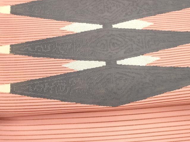 平和屋着物＊夏物 絽綴れ 八寸名古屋帯 抽象文様 銀糸 正絹 逸品 DAAX8953cm