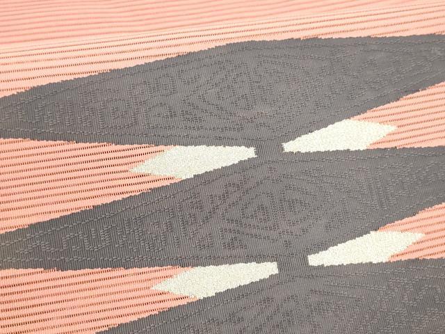 平和屋着物＊夏物 絽綴れ 八寸名古屋帯 抽象文様 銀糸 正絹 逸品 DAAX8953cm