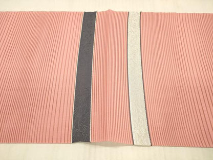 平和屋着物＊夏物 絽綴れ 八寸名古屋帯 抽象文様 銀糸 正絹 逸品 DAAX8953cm
