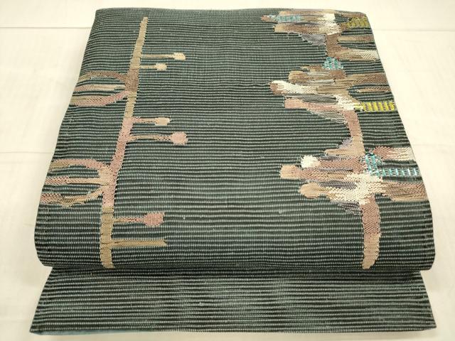 平和屋着物＊夏物 太鼓柄袋帯 抽象文様 金糸 正絹 逸品 DAAX8955cm
