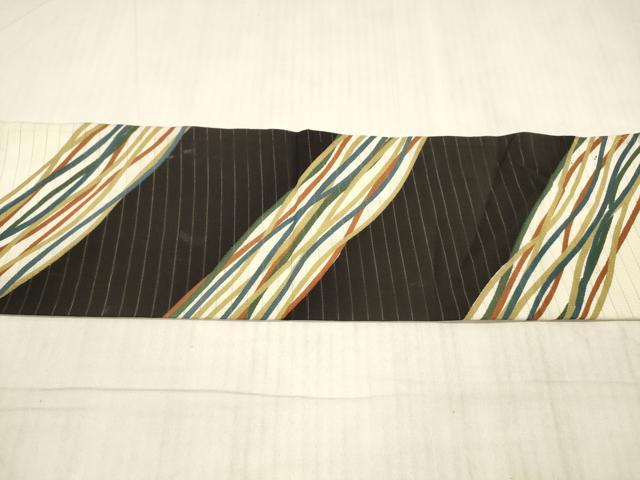 平和屋着物＊夏物　アンティーク　大正ロマン　九寸名古屋帯　抽象文様　正絹　逸品　DAAX8956cm