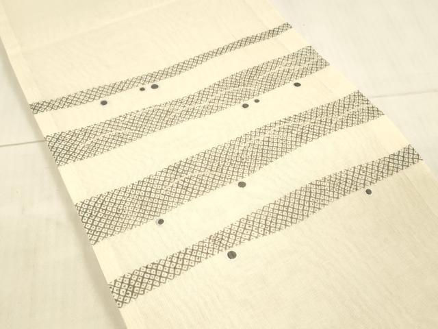 平和屋着物＊夏物 太鼓柄袋帯 鹿の子芝丸文 銀糸 正絹 逸品 DAAX8957cm