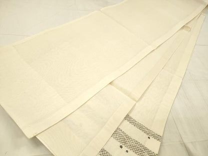 平和屋着物＊夏物 太鼓柄袋帯 鹿の子芝丸文 銀糸 正絹 逸品 DAAX8957cm