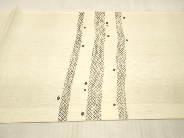 平和屋着物＊夏物 太鼓柄袋帯 鹿の子芝丸文 銀糸 正絹 逸品 DAAX8957cm