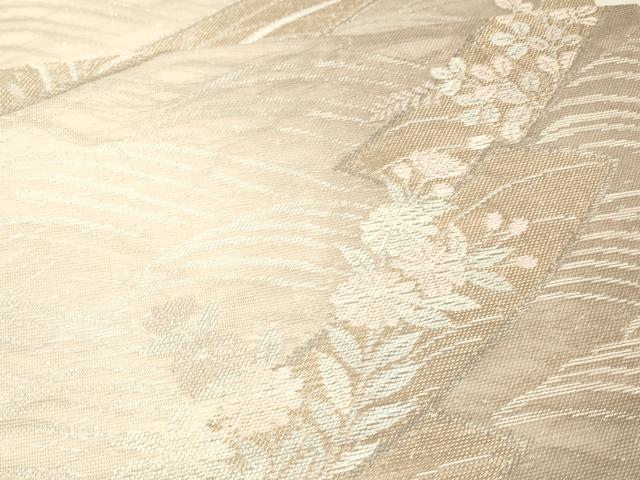 平和屋着物＊夏物 六通柄袋帯 短冊草花文 金銀糸 正絹 逸品 DAAX8958cm