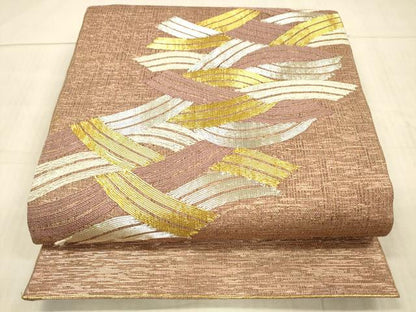 平和屋着物＊夏物 太鼓柄袋帯 流水文 金銀糸 正絹 逸品 DAAX8960cm