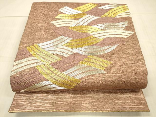 平和屋着物＊夏物 太鼓柄袋帯 流水文 金銀糸 正絹 逸品 DAAX8960cm