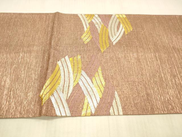平和屋着物＊夏物 太鼓柄袋帯 流水文 金銀糸 正絹 逸品 DAAX8960cm