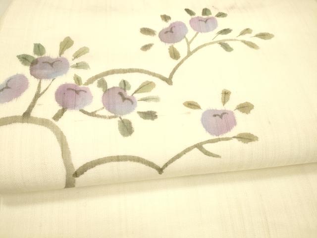 平和屋着物＊夏物 九寸開き名古屋帯 枝花文 正絹 逸品 DAAX8962cm