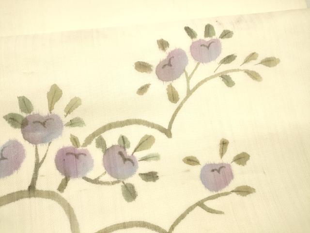 平和屋着物＊夏物 九寸開き名古屋帯 枝花文 正絹 逸品 DAAX8962cm