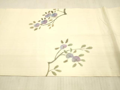 平和屋着物＊夏物 九寸開き名古屋帯 枝花文 正絹 逸品 DAAX8962cm