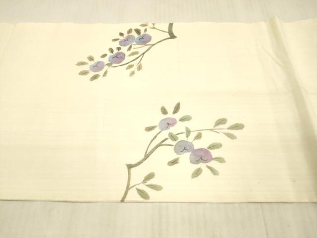 平和屋着物＊夏物 九寸開き名古屋帯 枝花文 正絹 逸品 DAAX8962cm
