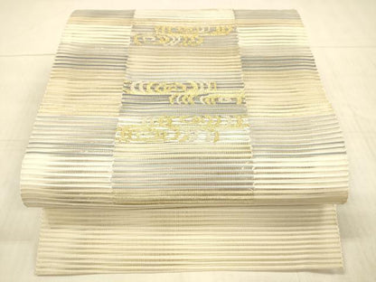 平和屋着物＊夏物 絽綴れ 八寸名古屋帯 抽象文様 金銀糸 正絹 逸品 DAAX8965cm