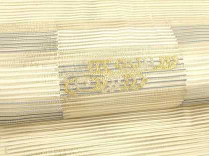 平和屋着物＊夏物 絽綴れ 八寸名古屋帯 抽象文様 金銀糸 正絹 逸品 DAAX8965cm