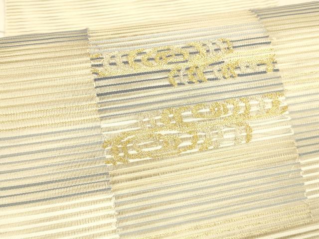 平和屋着物＊夏物 絽綴れ 八寸名古屋帯 抽象文様 金銀糸 正絹 逸品 DAAX8965cm