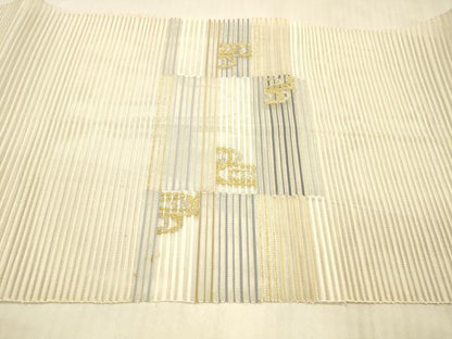 平和屋着物＊夏物 絽綴れ 八寸名古屋帯 抽象文様 金銀糸 正絹 逸品 DAAX8965cm