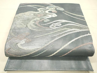 平和屋着物＊夏物 太鼓柄 本袋帯 立波文 銀糸 正絹 逸品 DAAX8966cm