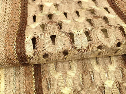 平和屋着物＊夏物 八寸名古屋帯 組織 抽象間道 金糸 正絹 逸品 DAAX8967cm
