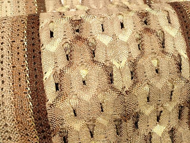 平和屋着物＊夏物 八寸名古屋帯 組織 抽象間道 金糸 正絹 逸品 DAAX8967cm