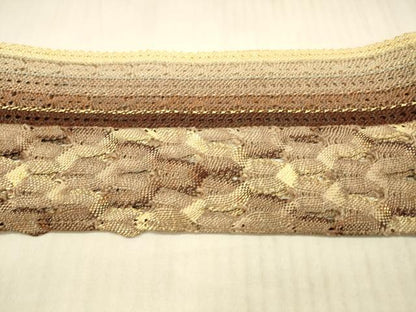 平和屋着物＊夏物 八寸名古屋帯 組織 抽象間道 金糸 正絹 逸品 DAAX8967cm