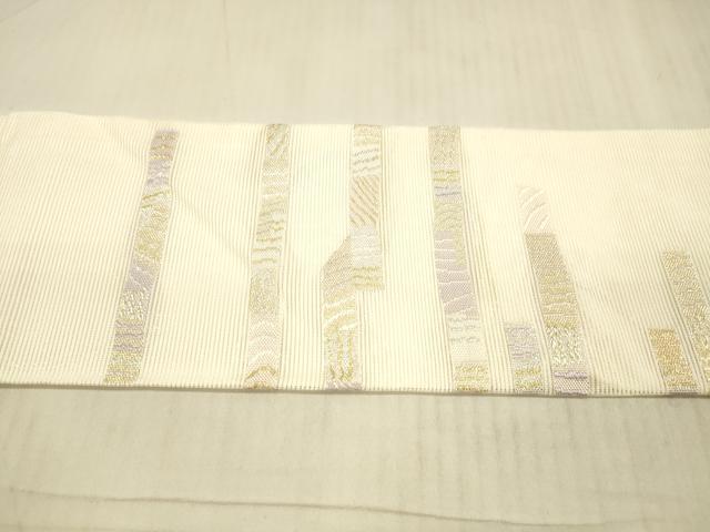 平和屋着物＊夏物 西陣 京都イシハラ謹製 九寸名古屋帯 横段文 金銀糸 証紙付き 正絹 逸品 DAAX8968cm