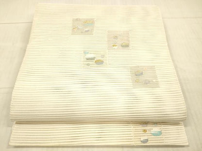 平和屋着物＊夏物 絽綴れ 八寸名古屋帯 抽象文様 金銀糸 正絹 逸品 DAAX8975cm