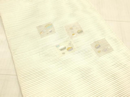 平和屋着物＊夏物 絽綴れ 八寸名古屋帯 抽象文様 金銀糸 正絹 逸品 DAAX8975cm
