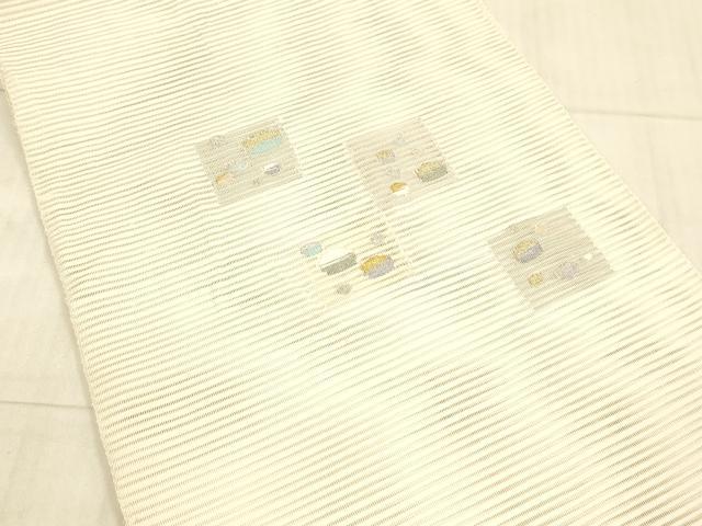 平和屋着物＊夏物 絽綴れ 八寸名古屋帯 抽象文様 金銀糸 正絹 逸品 DAAX8975cm