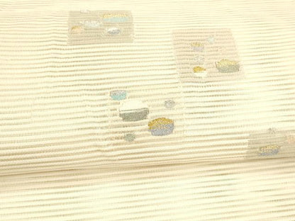 平和屋着物＊夏物 絽綴れ 八寸名古屋帯 抽象文様 金銀糸 正絹 逸品 DAAX8975cm