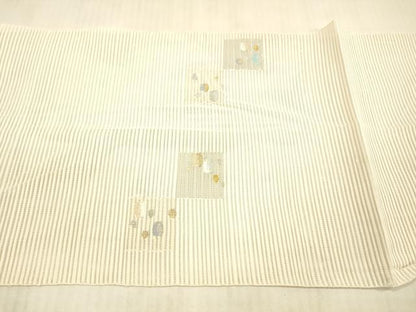 平和屋着物＊夏物 絽綴れ 八寸名古屋帯 抽象文様 金銀糸 正絹 逸品 DAAX8975cm