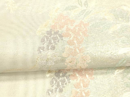 平和屋着物＊夏物 六通柄袋帯 流水藤花房 銀糸 正絹 逸品 DAAX8976cm