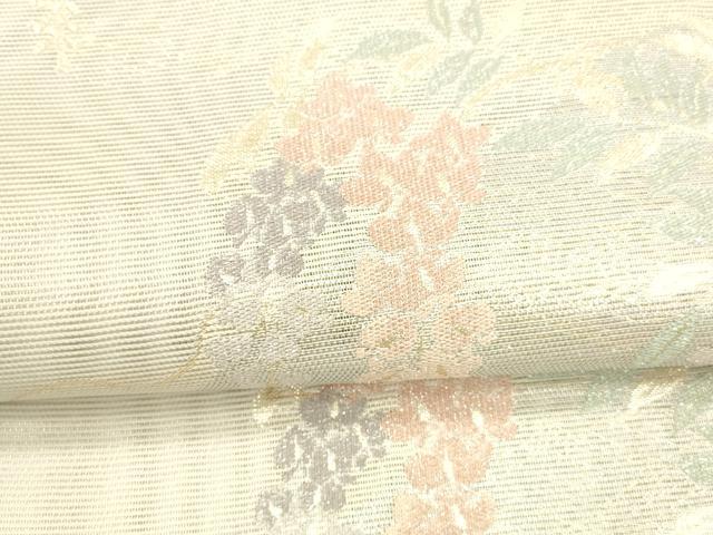 平和屋着物＊夏物 六通柄袋帯 流水藤花房 銀糸 正絹 逸品 DAAX8976cm