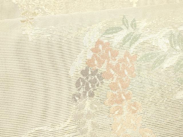 平和屋着物＊夏物 六通柄袋帯 流水藤花房 銀糸 正絹 逸品 DAAX8976cm