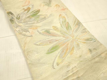 平和屋着物＊夏物 六通柄袋帯 舞花文 金銀糸 正絹 逸品 DAAX8978cm