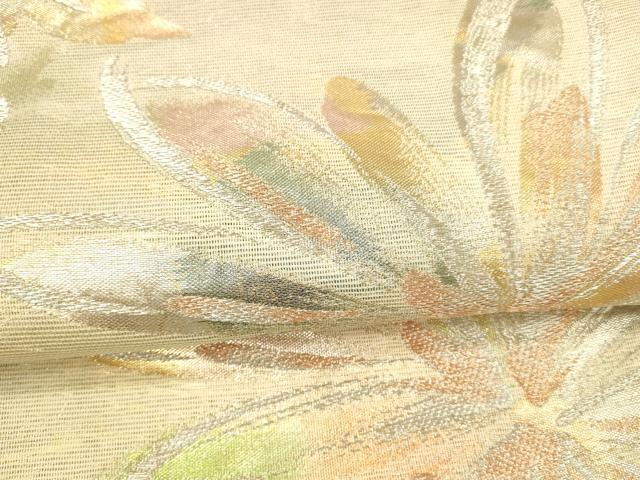 平和屋着物＊夏物 六通柄袋帯 舞花文 金銀糸 正絹 逸品 DAAX8978cm