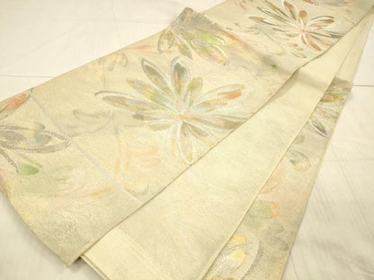 平和屋着物＊夏物 六通柄袋帯 舞花文 金銀糸 正絹 逸品 DAAX8978cm