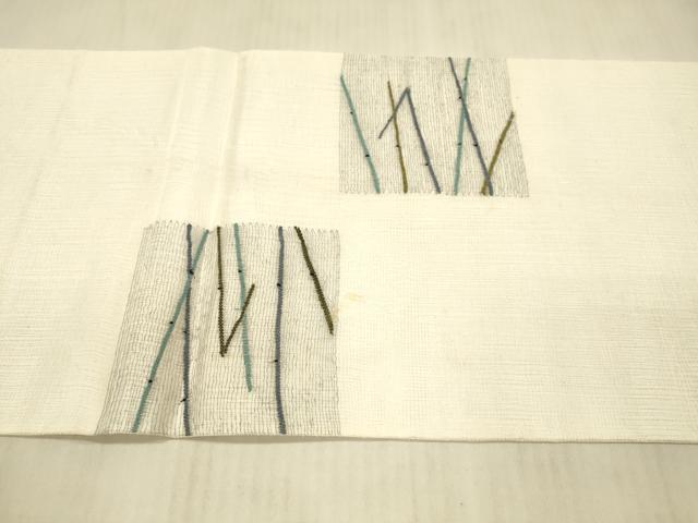 平和屋着物＊夏物 太鼓柄袋帯 すくい織 蜻蛉竹文 正絹 逸品 DAAX8982cm