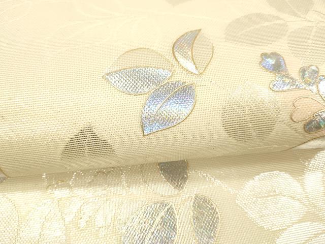 平和屋着物＊夏物 六通柄袋帯 草葉文 金銀彩 正絹 逸品 DAAX8983cm