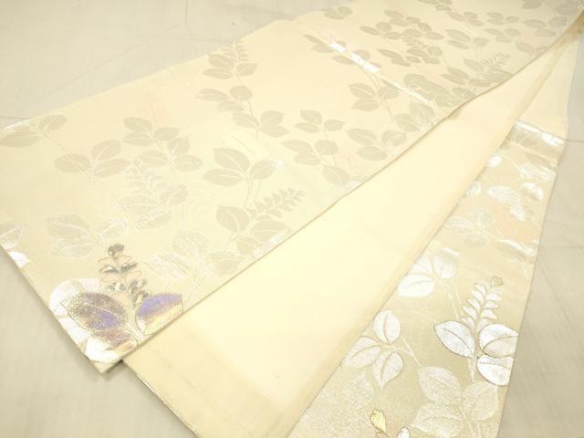 平和屋着物＊夏物 六通柄袋帯 草葉文 金銀彩 正絹 逸品 DAAX8983cm