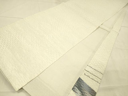 平和屋着物＊夏物 太鼓柄袋帯 櫛織 抽象文様 銀糸 正絹 逸品 DAAX8984cm