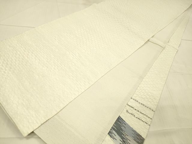 平和屋着物＊夏物 太鼓柄袋帯 櫛織 抽象文様 銀糸 正絹 逸品 DAAX8984cm