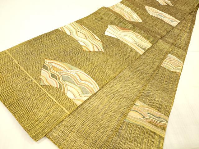 平和屋着物＊夏物 六通柄袋帯 地紙流水文 金糸 正絹 逸品 DAAX8985cm