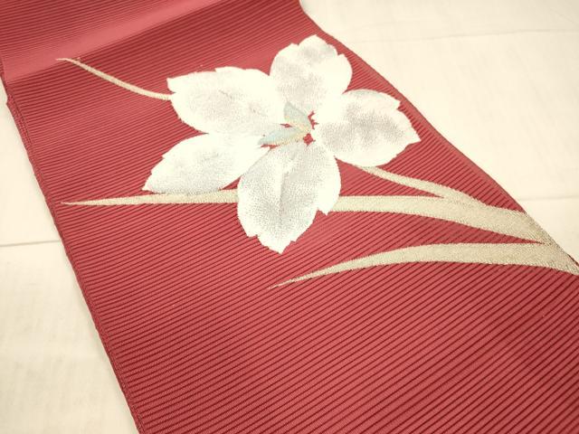 平和屋着物＊夏物 西陣 伊豆花謹製 絽綴れ 八寸名古屋帯 草花文 金銀糸 正絹 逸品 DAAX8986cm